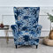Highdi 2 Teilig Ohrensessel Überzug, Sessel-Überwürfe Ohrensessel Schonbezüge Bezug Sesselhusse Elastisch Stretch Tiger Stuhlbezug mit Armlehne Hohe Rückenlehne Universal (Blauer Jacquard)