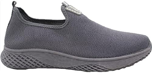 Mens Sports Running Pumps Slip ON Lightweight Walk Casual Trainers Shoes Size UK Grey