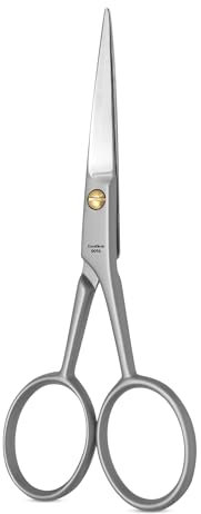 Bartschere - mit Mikroverzahnung - ergonomisches Design - aus rostfreien polierten Edelstahl - auch geeignet als professionelle Nasen- und Ohrhaarschere