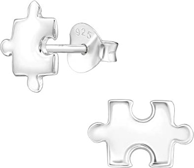 925 Sterling Silver Women Girls 925 Sterling Silver Jigsaw Stud Earrings for Women & Girls – Everyday Jewellery Gift Boxed