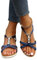Onsoyours Sandales Femmes Plates Chaussures Été Boho Tongs à Talons Plats Claquettes Nu Pieds Semelle Compensée Confortable Bout Ouvert pour Filles Plage A Bleu 37 EU