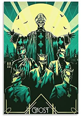 Ghost Rock Band Papa Emeritus Leinwand-Poster, Gemälde für Zuhause, Schlafzimmer, Wohnzimmer, Büro, dekorativ, 60 x 90 cm