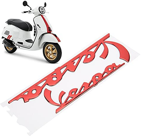 Motorrad-Emblem-Aufkleber, 3-dimensionaler Harz-Aufkleber, Emblem-Aufkleber für GTS300 LX125 LX150 IE Sprint Primavera 300 LX LXV(Rot)