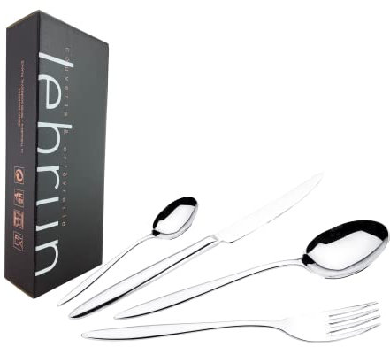 Lebrun Couverts - Ménagère MALIBU et Service 24 Pièces - Service de Table - Acier Inox - Fourchettes - Cuillères - Couteaux Table - Set Couvert Cuisine - Couverts de Table - 6 Personnes