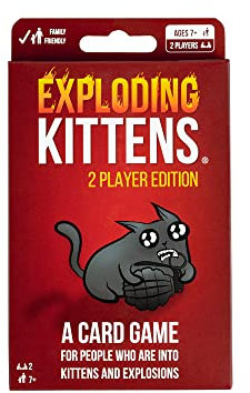 Exploding Kittens 2-Player Original Edition - 2 Players - Ages 7+ - 10 Minutes to Play - High Stakes Card Game - Ideal for Party, Family Game Night, Couples, Kid and Adult