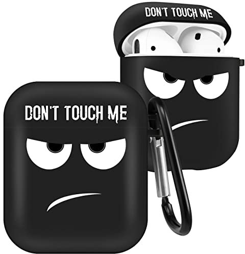 Qerrassa Silikon-Schutzhülle für Airpods 1/2, Motiv: Don't Touch Me, niedliches Cartoon-Design, coole Silikon-Schutzhülle für Apple Airpod Air Pods 1. und 2. Generation, lustige Charaktere, weiche