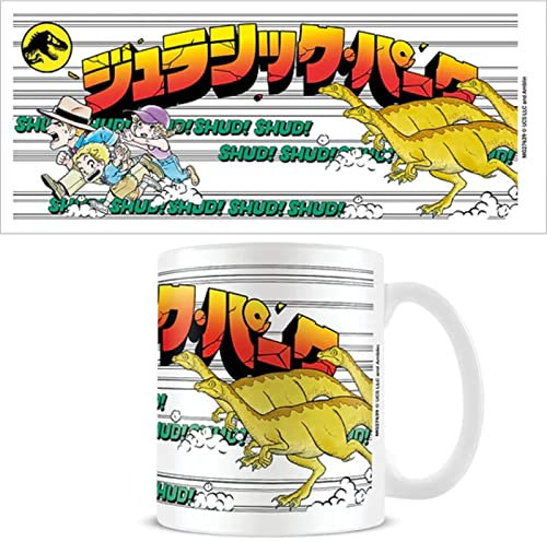 Pyramid International Jurassic Park - Taza de café en caja de regalo (diseño de anime estampado), taza blanca de cerámica de 11 onzas, producto oficial de Jurassic Park