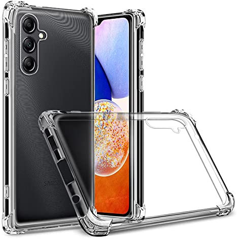 Hülle für Samsung Galaxy A14, Totill Durchsichtig Schutzhülle mit Weiche Silikon Handyhülle, Transparent Bumper Case Cover, mit dem Handyhalterung Fahrrad, Handyhalterung Auto kompatibel