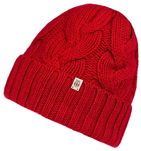 Roeckl Damen Braided Cashmere Mütze, Rose hip, ONE Size