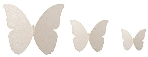Wambere 48 Stück 3D Schmetterling Wandaufkleber Abnehmbar Schmetterling Aufkleber Wandtattoos,für Heim Hochzeit Dekor Wohnzimmer Kinder-Zimmer Mädchen Küche Fenster Möbel Party Wand-Tisch-Deko,Silber