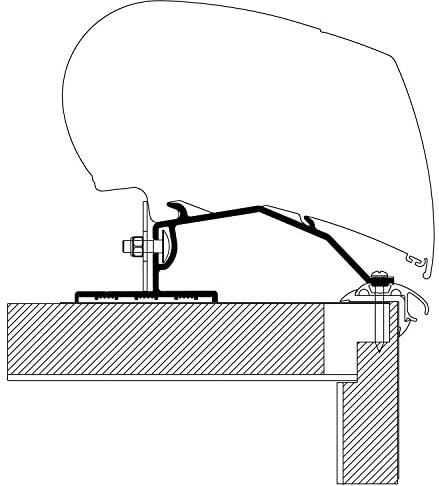 Thule - Universal-Adapter für Dachmontage, Wohnwagen, lang, (m) – 3,25
