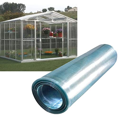 Polycarbonat-Dachplatte,0,8mm UV-Schutz Isolierte Transparente Gewächshausplatte,Stoßsicheren Regensichere Stegplatten,Für Wintergarten,Carport,Leicht Zu Schneiden (WxL: 0.5x10m(1.64x32.8ft))