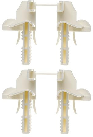 ECSiNG 4pcs Carril de embudo para persianas enrollables soportes de persianas enrollables guías de persianas enrollables accesorios de persianas enrollables reemplazo accesorios para el hogar, blanco