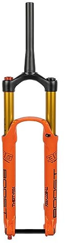 HIMALO 27.5 29 Zoll Mountainbike-Federgabel Federweg 140mm Luftgabel 1-1/2 Verjüngtes Rohr Boost MTB-Gabel Zugstufe Einstellbar Manuelles Lockout XC/DH/AM (Color : Orange, Size : 29'')
