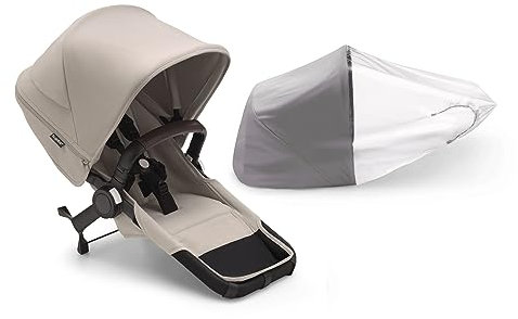 Bugaboo Donkey 5 Duo Extension Set, Converts Your Donkey 5 Mono into a Duo Pushchair, Side by Side, Improved Design, Reversible Seat and One Hand Steering, Desert Taupe