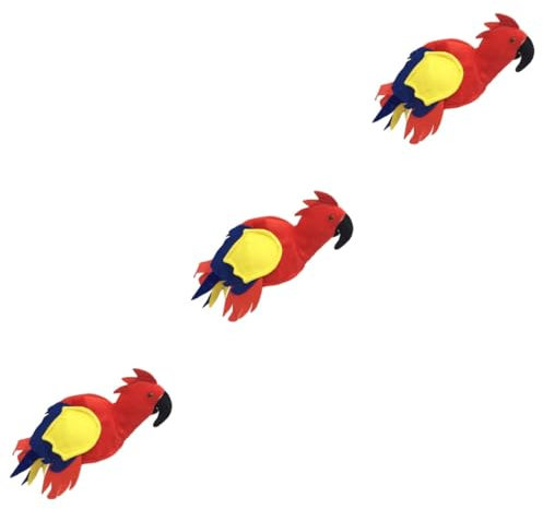 Amosfun 3stücke Parrot Hat Für Erwachsene Lustige Tiermütze Im Papageien-design Für Kostümpartys Und Cosplay Leicht Und Bequem Aus Hochwertigem Material