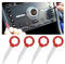 JNNJ 4 Stück Autoradio Demontageschlüssel, Autoradio Demontageschlüssel Mit Gummihülse, Edelstahlstifte Radio Adapter Demontage Für Audio Cd Player Radio(Rot)
