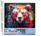 Figured'Art Peinture par Numéro Adulte Ours Coloré Abstrait - Activité Manuelle Kit de Loisir Créatif DIY Numéro d'Art Complet Animaux - 40x50cm sans châssis en bois