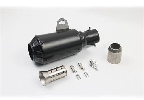 ORANGES Tuning Auspuff 51 MM Universal Motorrad Auspuffrohr Schalldämpfer Motorrad ATV Edelstahl Auspuffrohr Modifizierte Armaturen Motorrad Volles Auspuffsystem (Farbe : A Black)