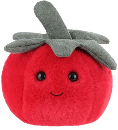 Apricot Lamb Tomate Essen Plüschtiere für Kinder, weiche niedliche Kuscheltier für Baby Mädchen und Jungen, Flauschige Tomate Essen Rot 10 cm