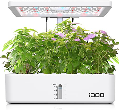 iDOO 12 baccelli Smart Garden, Giardino Intelligente con Timer Automatico LED Lampada da Coltivazione, Altezza Regolabile, Bianco