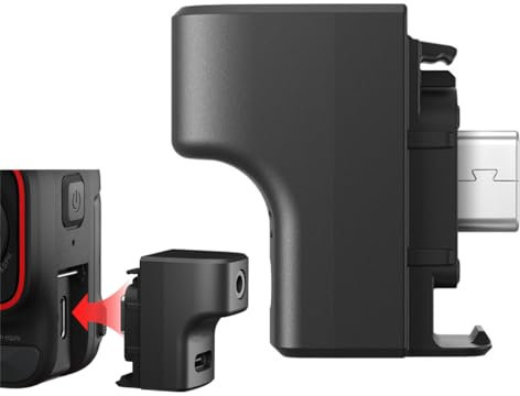 LiLiTok Mic-Adapter für Insta360 Ace Pro/Ace Audio-Adapter Erweiterung, 3,5 mm Mikrofon-Adapter und Typ-C-Ladeanschlüsse Ace Pro Zubehör
