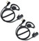 UAYESOK Oreillettes de Surveillance pour Talkie-walkie en Forme de G avec Micro PTT Compatible avec 2 Broches Kenwood Baofeng UV-5R 888S BF-F8HP UV-82 Quansheng UV-K5 Retevis TYT Radio bidirectionnel