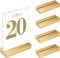 CUNGLIN 4 Stück Kartenhalter Holz Goldene Holzständer, Stabil Tischkartenhalter Kartenhalter Menükartenhalter Postkartenhalter Fotohalter für Hochzeiten Partys Holzständer