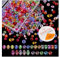 HIOQFR 600 Piezas Cuentas de Cristal Checo Abalorios para Hacer Pulseras Cristales de Coser Colores con Cuerda Elástica y Caja 4mm,6mm,8mm Cuentas de Vidrio Facetado para Manualidades,Joyas,Collares