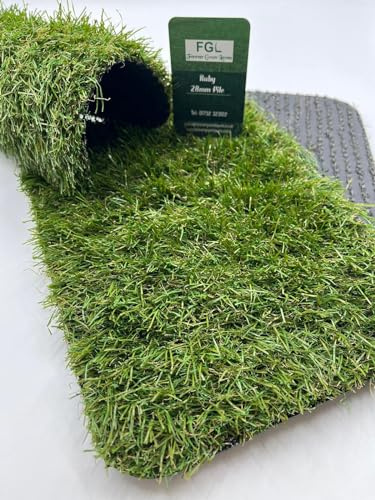 Forever Green Lawns LimitedArtificial Grass Maintenance Artificial Grass Ruby 1,2,3,4 & 5m Wide 28mm Pile Height, (4m x 6m (13ft1 x 19ft6) 24sqm)