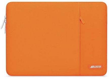 MOSISO Laptop Case 15 inch, 15 inch Laptop Sleeve Compatible with MacBook Air 15 M4 A3241 M3 A3114 M2 A2941 2025-2023, Dell XPS 15, Polyester Vertical Computer Sleeve Bag with Pocket, Orange