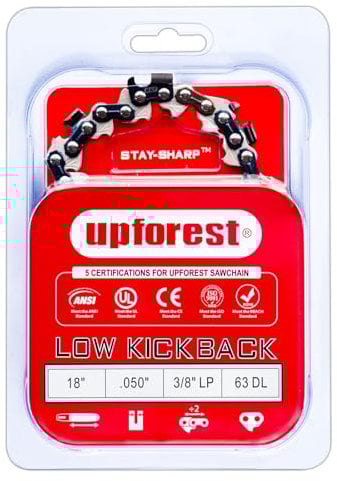 18 Inch Chainsaw Chain 3/8LP Pitch- .050 Gauge 63 Drive Links Fits Craftsman 172.34120,Greenworks 13A Electric 20032,14.5 Electric 20332,PRORUN PCS420C and Worx WG300,WG303,WG304,WG304.1(91EOP63X1)