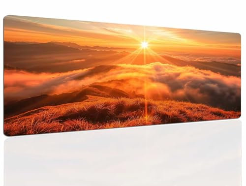 Schreibtischunterlage Erde, Gaming Mauspad Groß 1400x700x4mm XXL Mousepad Gaming, Tischunterlage Schreibtisch Large Size Wasserdicht Rutschfeste, Desk Mat Vernähte Kanten für Pc Laptop 84