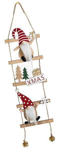 CHAKAE Bewegliche Kletterleiter Dekoration für Weihnachtsbaum Holz Festival Ornament Urlaub Zubehör für Indoor Outdoor
