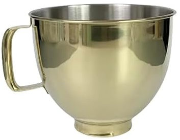 2024 Radiant Gold Edelstahl Kompatibel mit KitchenAid 4,5 Quart und 5-Quart, Roségold, kompatibel mit KitchenAid KSM5SSBRG KSM5SSB Mixerschüssel, 5-Quart Mixerschüssel(Gold Bowl)