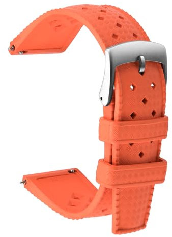 Uhrenarmbänder Kautschuk Uhrenarmband 20mm 22mm FKM Hochwertig Flexibel Fluorkautschuk Armband Herren Uhr Sportuhr Kompatibel Uhrenarmband Silikon Weiches Elastisch Uhrenarmband (20mm, Orange)