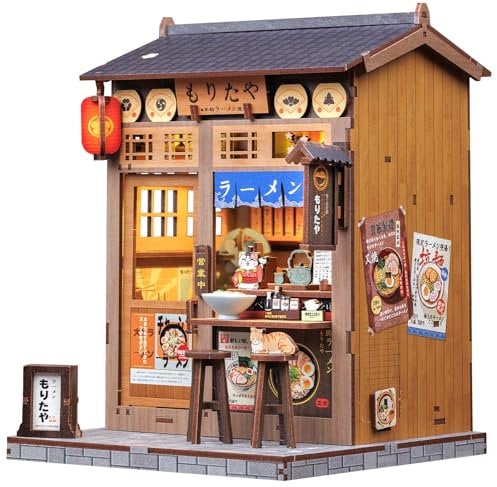CUTEBEE DIY Book Nook Kit de Maison de Poupées Miniatures avec Meubles et Lumière LED,Puzzle 3D en Bois,Serre-Livres d'art,Kits de modèles pour Adultes à Construire