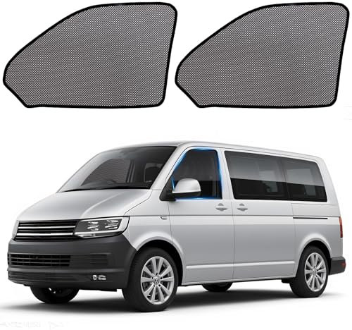 ZATOOTO Mosquitera Furgoneta Camper para VW T5/T6. Kit 2 Piezas Negras Magnéticas. Parasol con Protección UV, Apto para Viajes