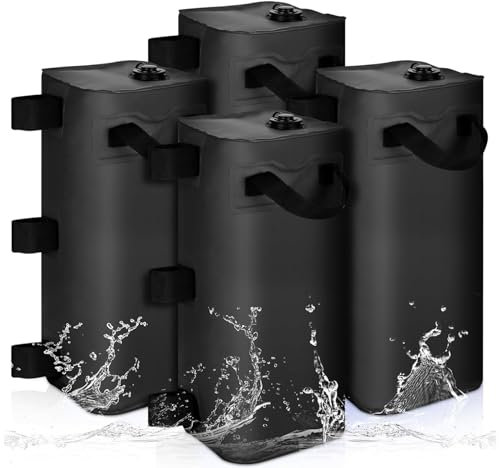 LZEXIN Gazebo Weights Bag Set, 4 Pack Canopy Water Weights Bag, 500D PVC Waterbags Weighted Base Set 4 Leg Weights for Gazebo, Pop-Up Canopy, Canopies, Tent (100kg)