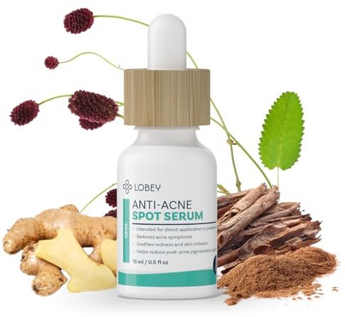 Lobey Anti-Pickel Spot Serum – Lokales Akne-Serum zur Gezielten Anwendung – Mit Salicylsäure, Zink & Bioflavonoiden – Beruhigt & Reduziert Rötungen – Naturkosmetik für Unreine Haut (15 ml)
