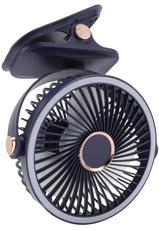 Kikumi Petit bureau avec pince et lumière, ventilateur de bureau USB, alimenté par piles, pour bureau de chambre à coucher, portable