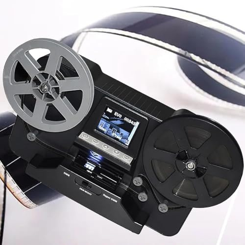 Film Scanner, Digital Negative Converter with Display, Converts 8mm & Super 8 Films to JPEG, Nostalgic Slide Scanner and Viewer
