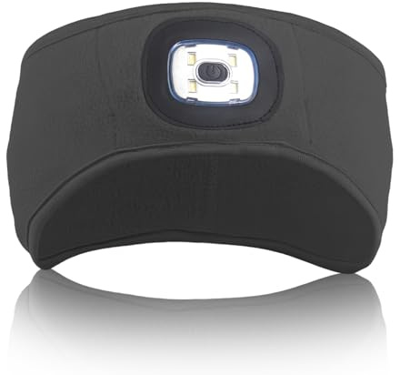 Richaa Stirnlampe LED Wiederaufladbar Sport Stirnband Herren Damen Winter Joggen Zubehör