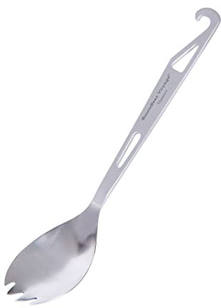iBasingo 3 IN 1 Titan Spork mit Bier Getränke Flaschenöffner Camping besteck im Freien Picknick-Besteck Polierter Löffel Reiseutensilien Abendessen Teller Löffel und Gabel mit Kordelzugbeutel Ti1057T