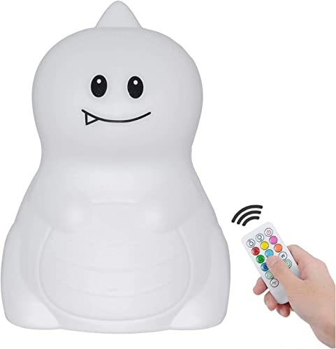 Tekemai Night Light, Bedside Lamp, Baby Nursery Lamp for Breastfeeding Safe, Break Resistant, Eye Caring, Adjustable Brightness & Color, Timing Function, Remote Control + Touch Control - Dinosaur