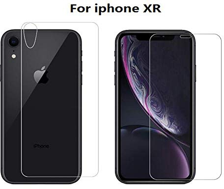 NOVAGO Compatible avec iPhone XR Lot de 2 Films Protection Avant Arrière en Verre trempé résistant Anti Explosion de l'écran de téléphone