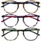 OPULIZE Met lesebrille 3er Pack Schlank Runder Rahmen Federscharniere Kratzfest Braun Lila Grün Herren Damen RRR60-256 +1.50