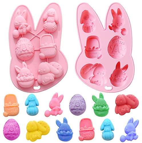 Leesgel Schokoladenform für Ostern, 6 Silikonformen für Ostern, Schokoladenform, Backform, Osterdekoration, für die Herstellung von Süßigkeiten, Modelliermasse und Kuchen