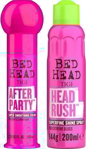 Bed Head by TIGI Anti Frizz Hair Care Set with After Party Smoothing Cream and Shiny Hair Spray