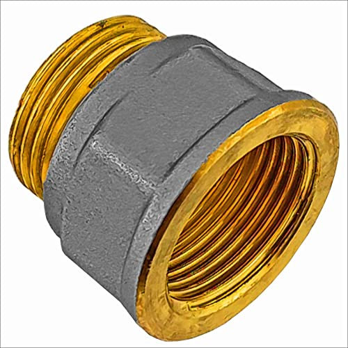 MegaHaustechnik 3/4 Zoll Eurokonus Verbinder Kupplung Übergang mit 1/2 Zoll Innengewinde Fitting aus Messing EK-IG Fußboden Heizung Heizkreis Verteiler Verschraubung Rohr Verbindung Adapter Stück